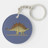 Jurassische dinosaurus Stegosaurus Sleutelhanger (Achterkant)