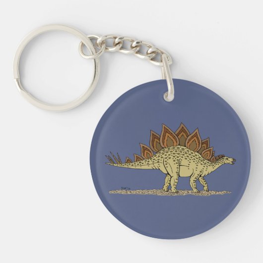 Jurassische dinosaurus Stegosaurus Sleutelhanger (Voorkant)