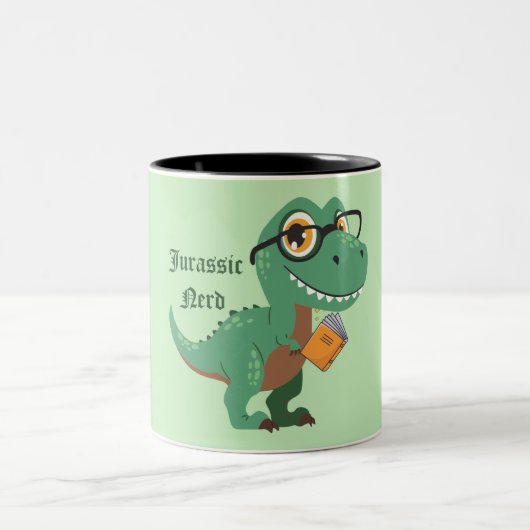 Jurassische nerd tweekleurige koffiemok (Center)
