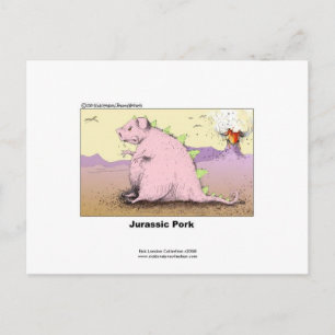 Jurassische Varkens Hilarische Cartoon Ansichtkaar Briefkaart