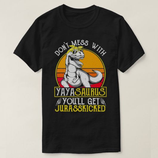Jurasskicked Yaya Saurus Dino Grieks Groot T-shirt (Design voorkant)
