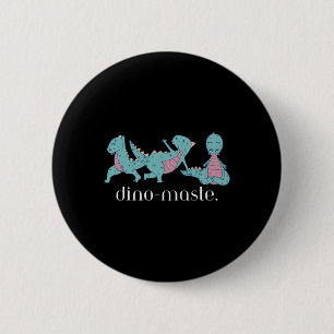 Juric Dinosaur Yoga Dino-meester Zen Vibes Grappig Ronde Button 5,7 Cm