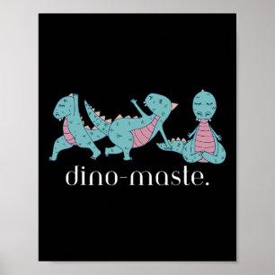 Juric Dinosaurus Yoga Dino-mester Zen Vibes Grappi Poster