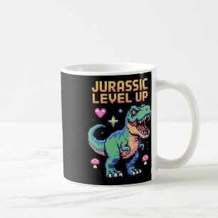 Juric Level omhoog Pixel Dinosaur Retro Gamer 1  Koffiemok
