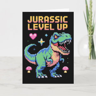 Juric Level Up Pixel Dinosaur Retro Gamer 1  Kaart