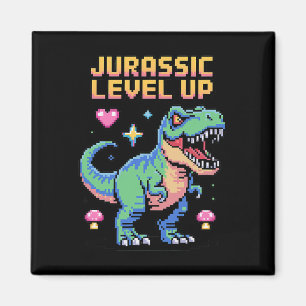 Juric Level Up Pixel Dinosaur Retro Gamer 1  Magneet