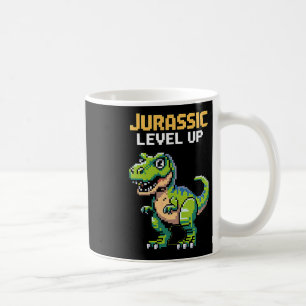 Juric Level Up Pixel Dinosaur Retro Gamer  Koffiemok