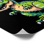 Juric Level Up Pixel Dinosaur Retro Gamer  Poster (Hoek)