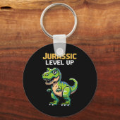 Juric Level Up Pixel Dinosaur Retro Gamer  Sleutelhanger (Voorkant)