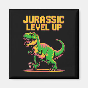 Juric Level Up Pixel Dinosaurus Verjaardag Gamer  Magneet