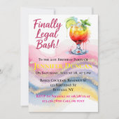 Juridisch 21ste. Verjaardag Bash voor een meisje Kaart (Voorkant)