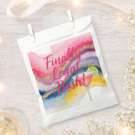 Juridisch 21ste. Waterverf glitter verjaardag Bedankzakje