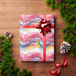 Juridisch 21ste. Waterverf glitter verjaardag Cadeaupapier
