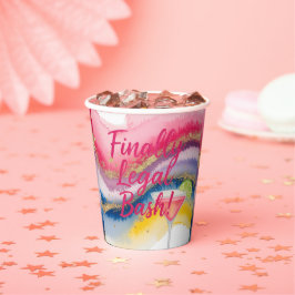 Juridisch 21ste. Waterverf glitter verjaardag Papieren Bekers