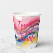 Juridisch 21ste. Waterverf glitter verjaardag Papieren Bekers (Achterkant)