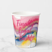 Juridisch 21ste. Waterverf glitter verjaardag Papieren Bekers (Voorkant)