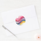 Juridisch 21ste. Waterverf glitter verjaardag Ronde Sticker (Envelop)