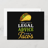 Juridisch advies voor tacos briefkaart (Voorkant / Achterkant)
