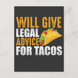 Juridisch advies voor Tacos Mexican Lawyer Food Lo Briefkaart