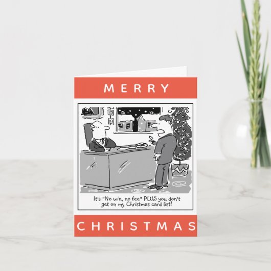 Juridisch Advocaat en Cartoon voor klanten Kerstmi Kaart (Voorkant)