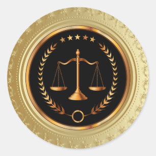 Juridisch / Advocaat / Schalen van Justitie Sticke Ronde Sticker