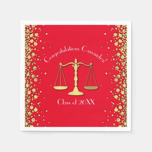 Juridisch Advocateninstituut Graduparty Gold Red Servet (Voorkant)