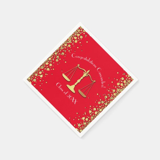 Juridisch Advocateninstituut Graduparty Gold Red Servet (Hoek)