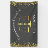 Juridisch Advocatenrecht School Graduparty Grey Go Spandoek (Verticaal)