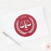 Juridisch Afstuderen 2025 Ronde Sticker (Envelop)