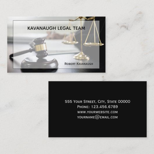 Juridisch beroep Elegant Business Visitekaartje (Voorkant / Achterkant)