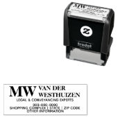 Juridisch beroep Monogram advocaten adres kleine Zelfinktende Stempel (In situ)