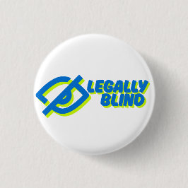 Juridisch blind - wit ronde button 3,2 cm