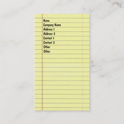 Juridisch Blocnote Visitekaartje (Voorkant)