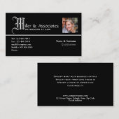 Juridisch jurylid, advocaat visitekaartje (Voorkant / Achterkant)