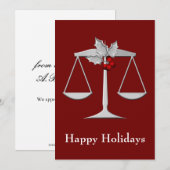 Juridisch, jurylid- en vakantiekaarten feestdagenkaart (Voorkant / Achterkant)