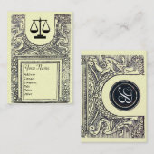 JURIDISCH KANTOOR, ATTORNEY Monogram, goudmetallis Visitekaartje (Voorkant / Achterkant)