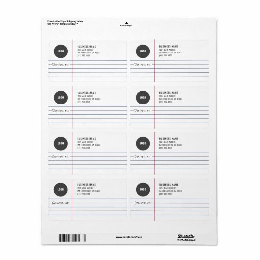 Juridisch Notitieblok Zakelijke Logo Verzending Etiket (Full Sheet)