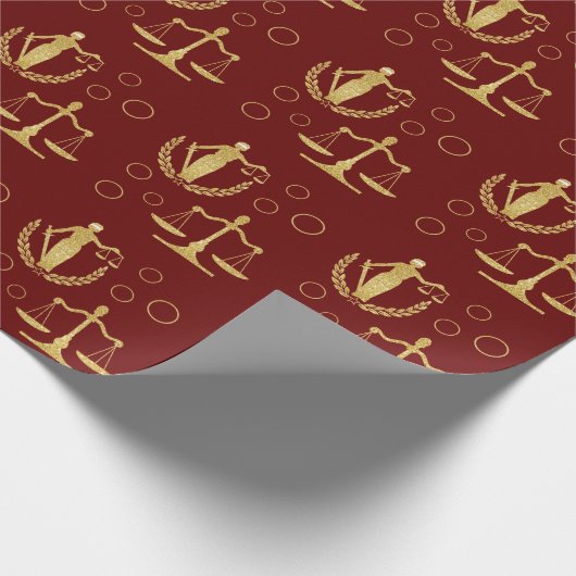 Juridisch Symbool Silhouettes Wrapping Paper Cadeaupapier (Hoek)