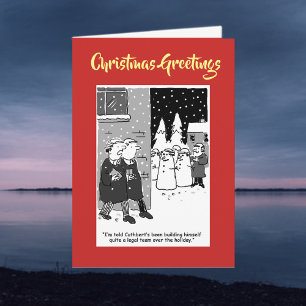 Juridisch team van sneeuwpoppen met QR Code Christ Feestdagen Kaart