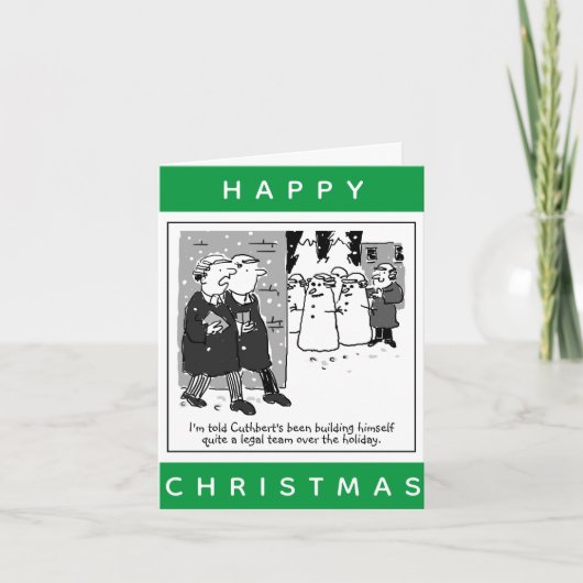 Juridische advocaten en Snowmen gelukkig Kerstmis Kaart (Voorkant)
