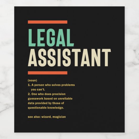 Juridische assistent Definitie Wijn Etiket (Enkel label)