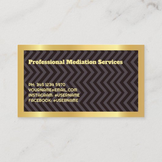 Juridische bemiddelaar visitekaartje (Achterkant)