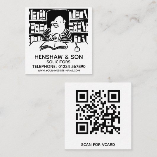 Juridische diensten Solicitors Promotion Vierkante Visitekaartje (Voorkant / Achterkant)