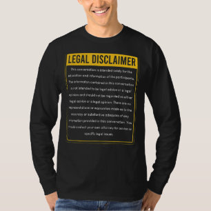 Juridische Disclaimer Conversation Lawyer Attorney T-shirt