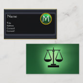 JURIDISCHE KANTOOR, ADVOCAAT Monogram zwart jade g Visitekaartje (Voorkant / Achterkant)