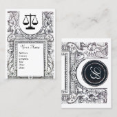 JURIDISCHE KANTOOR, ADVOCAAT Monogram Zwart Wit Visitekaartje (Voorkant / Achterkant)
