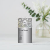 JURIDISCHE KANTOOR, ATTORNEY DAMASK Black Silver P Visitekaartje (Staand voorkant)