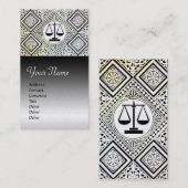 JURIDISCHE KANTOOR, ATTORNEY DAMASK Black White Pe Visitekaartje (Voorkant / Achterkant)
