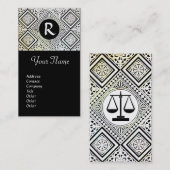 JURIDISCHE KANTOOR, ATTORNEY DAMASK Monogram Visitekaartje (Voorkant / Achterkant)