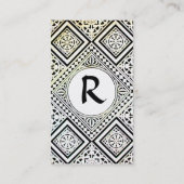 JURIDISCHE KANTOOR, ATTORNEY DAMASK monogram White Visitekaartje (Achterkant)